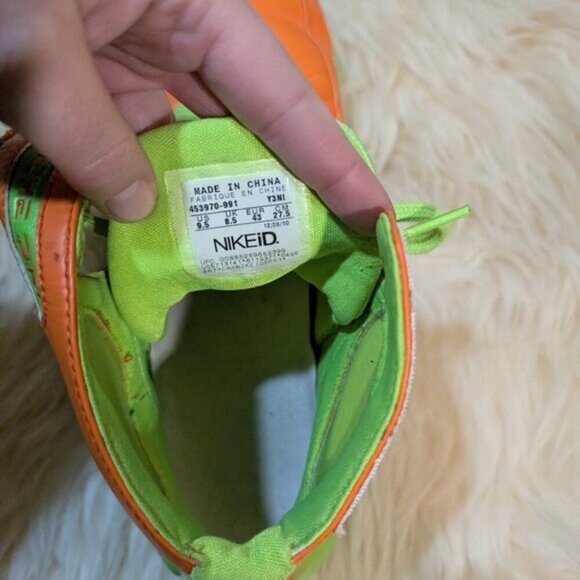 RARE Customer Green and Orange Nike Air Zoom Hurache 2k4 Men Size 9.5 Sneakers - Picture 13 of 14